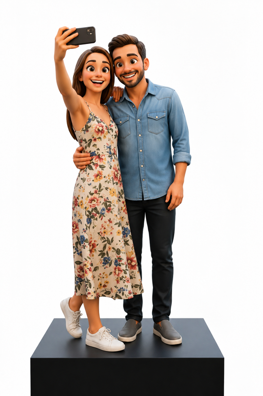 3D Italia – Miniatura 3D Personalizzata Coppia in Stile Stilizzato