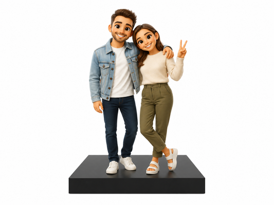3D Italia – Miniatura 3D Personalizzata Coppia in Stile Stilizzato