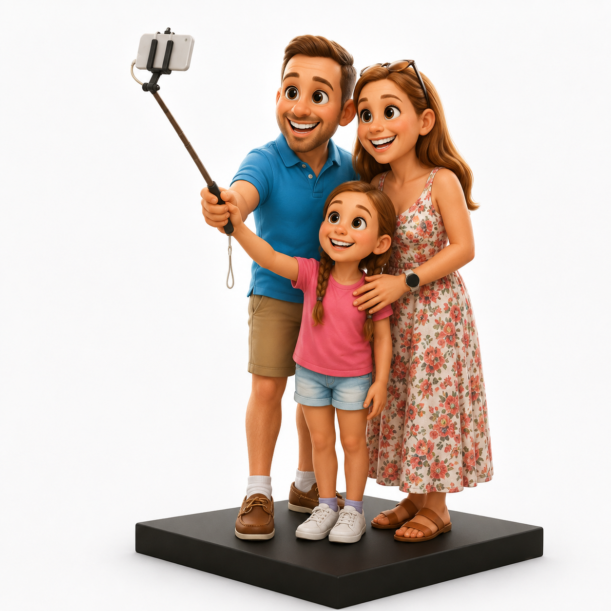 Statuetta 3D Personalizzata Famiglia o 3 Persone da Foto