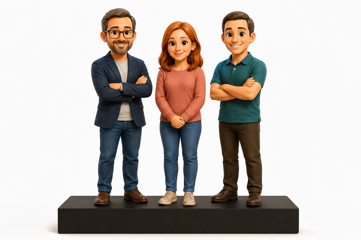Statuetta 3D Personalizzata Famiglia o 3 Persone da Foto