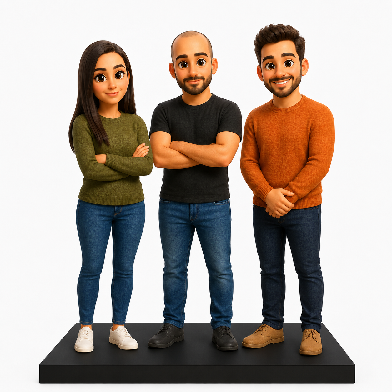 Statuetta 3D Personalizzata Famiglia o 3 Persone da Foto