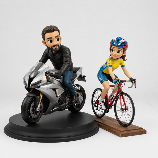 Statuetta 3D Personalizzata con Moto o Bicicletta da Foto