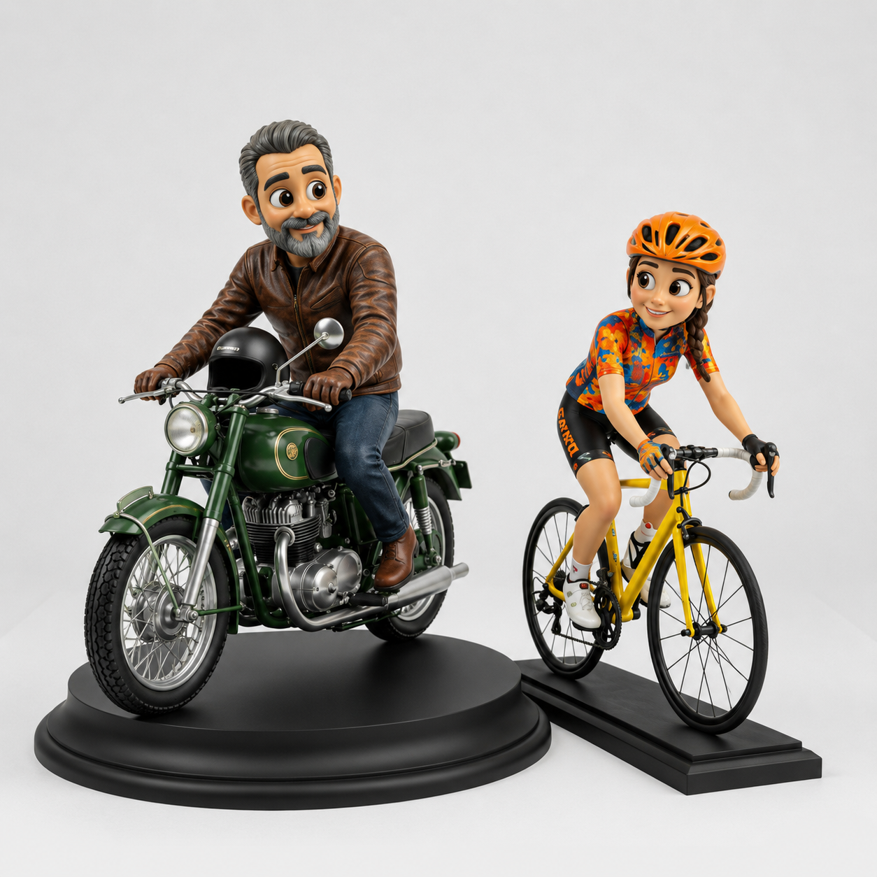 3D Italia – Miniatura 3D Personalizzata Persona con Moto o Bicicletta