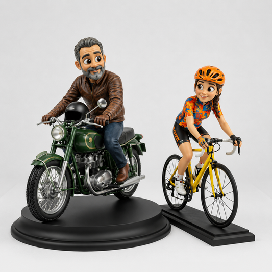 Statuetta 3D Personalizzata con Moto o Bicicletta da Foto