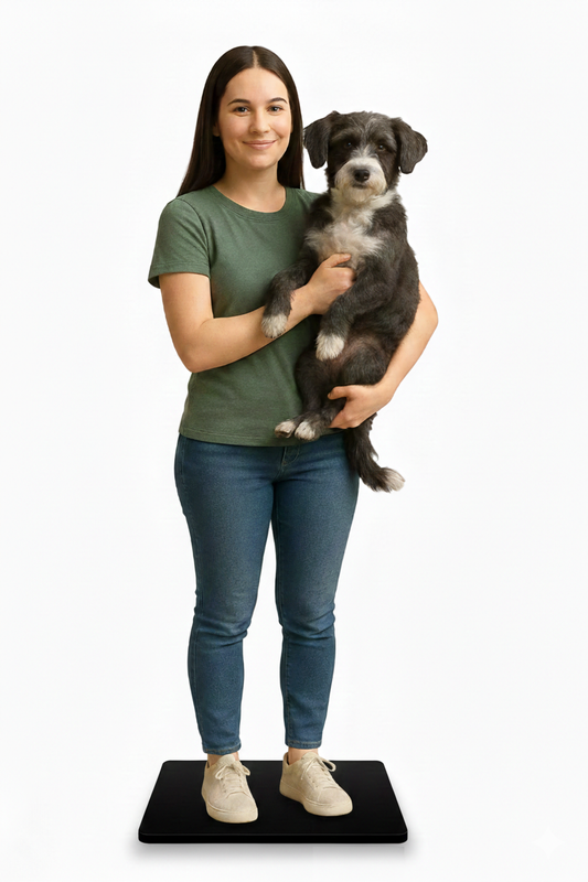 3D Italia Statua  Personalizzata - Persona e Cane Miniatura Realistica