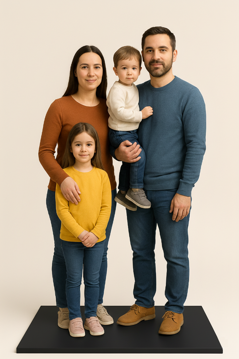 3D Italia Set Famiglia -  4 Persone Miniatura Realistica