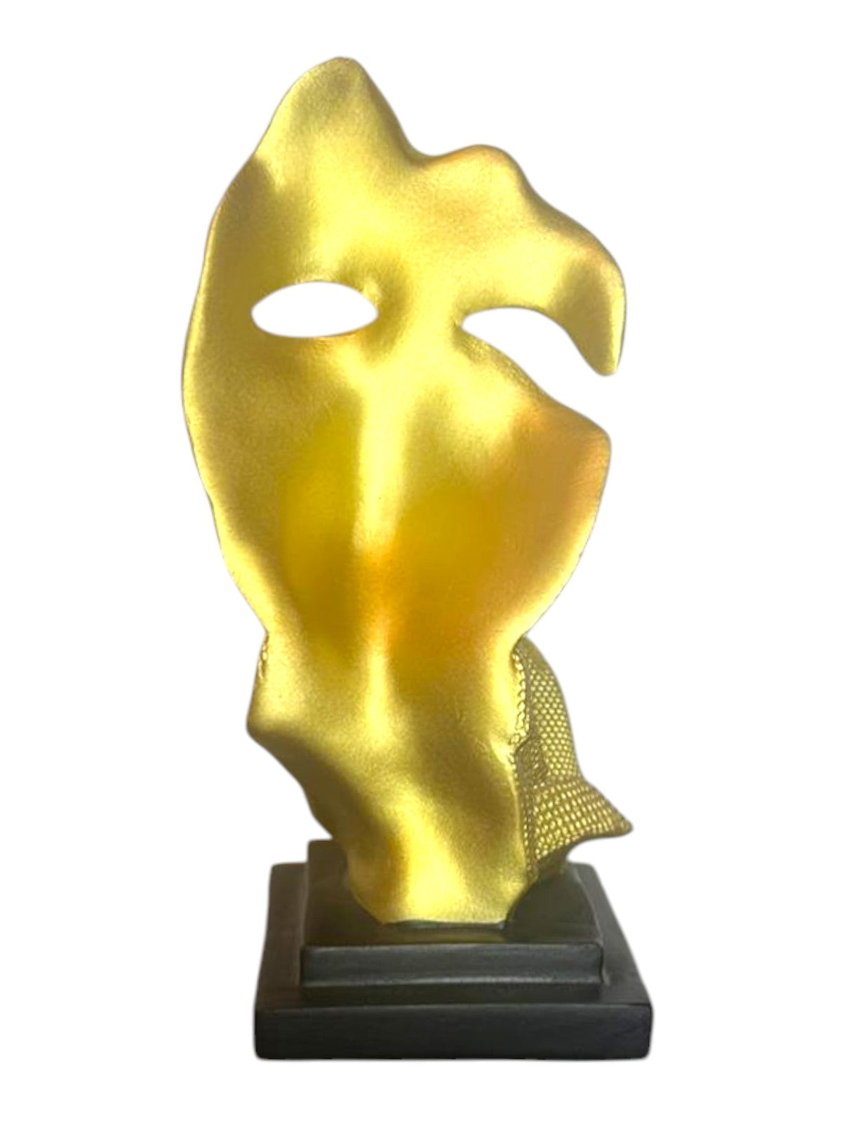Scultura Viso “Silenzio” Dorata – Arte Decorativa Moderna (17 cm)