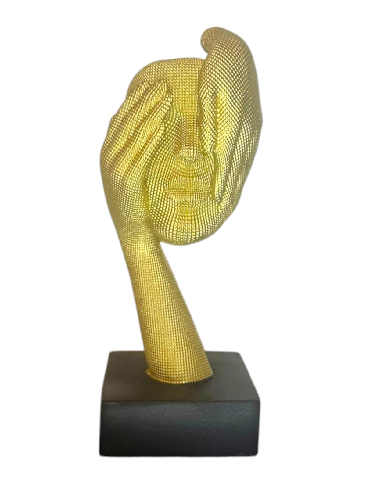 Scultura Viso “Riflessione” Dorata – Decorazione Artistica Moderna (17 cm)