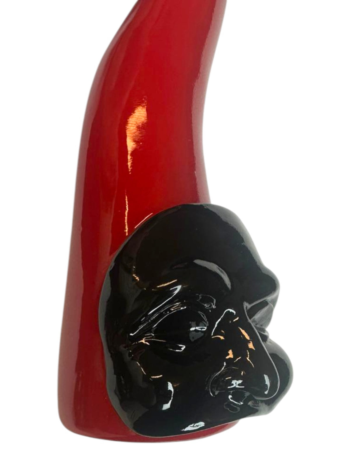 Corno Rosso Portafortuna Moderno – Scultura Decorativa (17 cm)