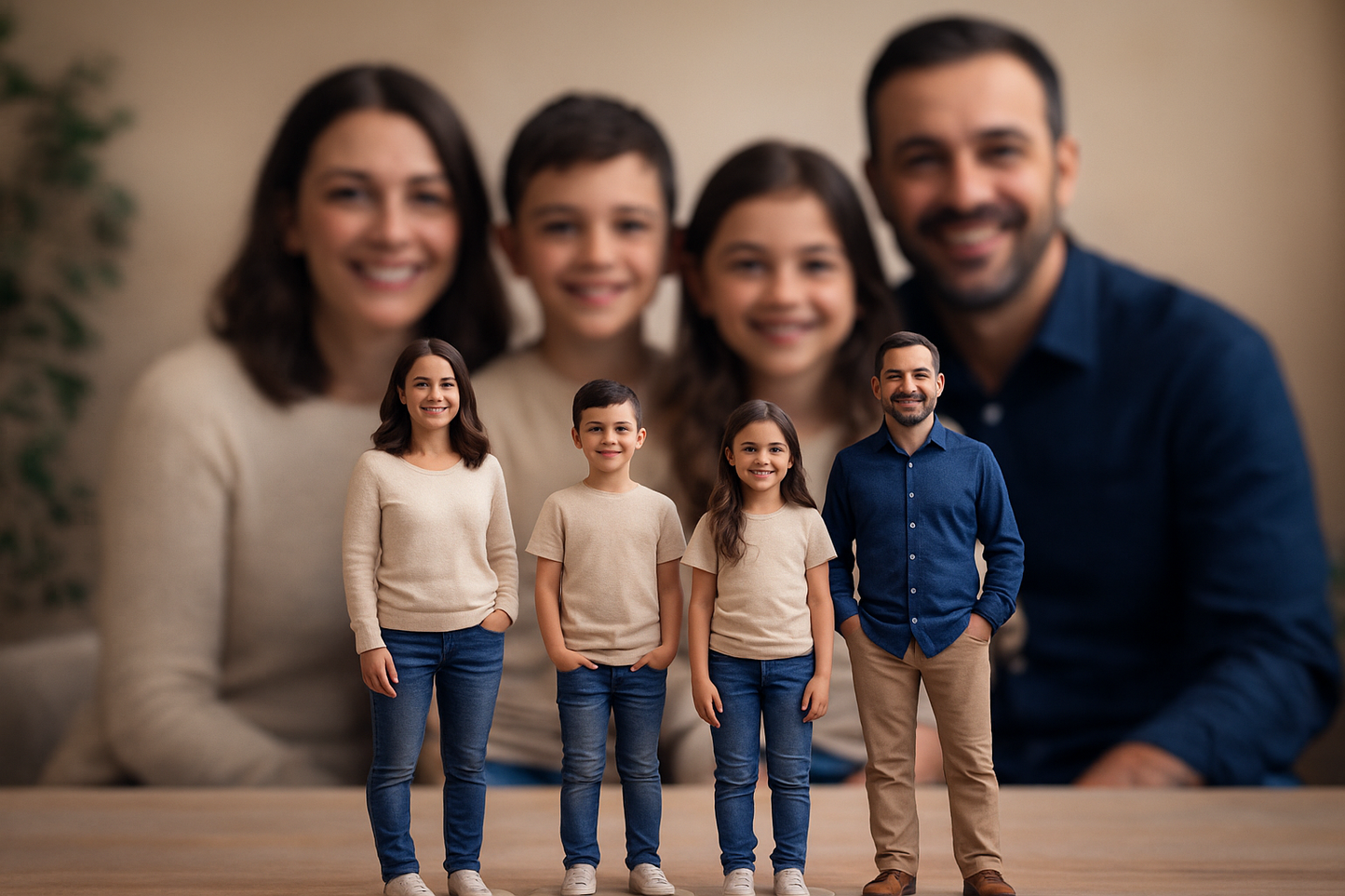 3D Italia Set Famiglia -  4 Persone Miniatura Realistica